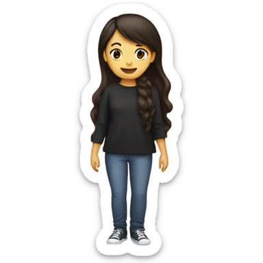 Two girls kissing  brown black hair sticker