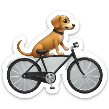 Dog on a bike sticker