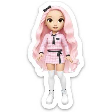 thighhighs and long hair girl sticker