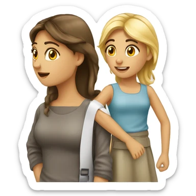 Due ragazze che si abbracciano  sticker