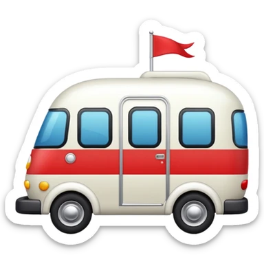caravane vue latérale, style emoji Discord, look mignon, sans texte sticker