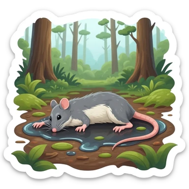 dead rat sticker