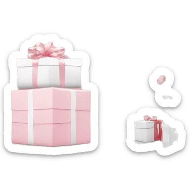 Light pink Christmas gifts under a white Christmas tree  sticker