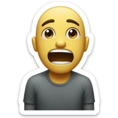 sad human that is sobbing but smiling  sticker