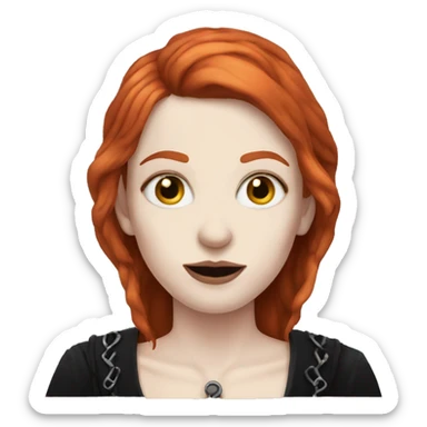 red-haired pale-skin goth sticker