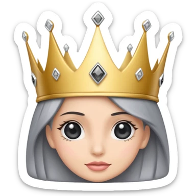 silver feminine crown with gray spinel sticker