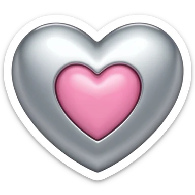 platinum heart with one mini pink heart inside of it  sticker