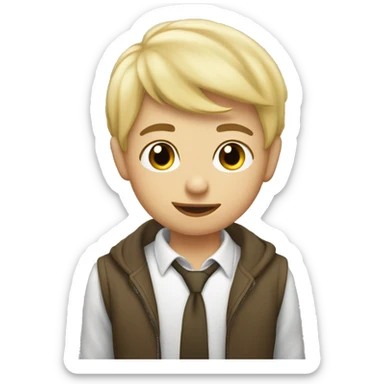 blonde girl kiss brunette boy sticker