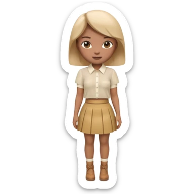 A 3D cartoon outfit with a blouse and skirt arranged together, clean background, natural light, realistic Memoji-style look. Negative : Characters. sticker