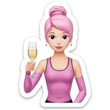 pink pilates prosecco sticker