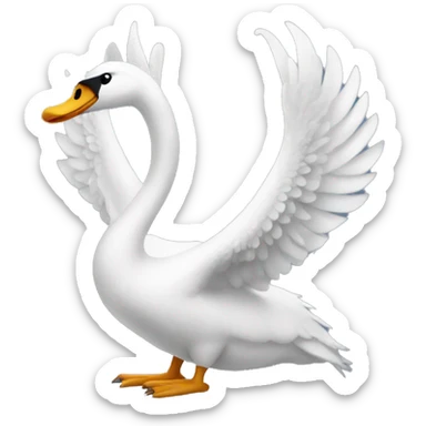 A swan with a dragon wings sticker