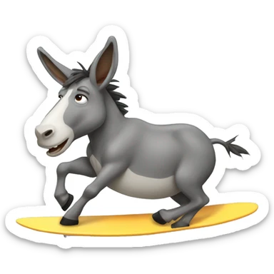 Donkey surfing  sticker