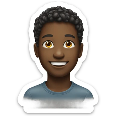 realistic portrait of a boy smiling sticker