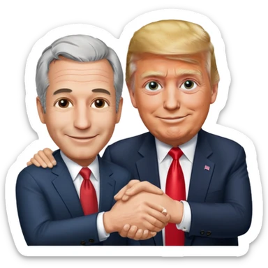 make jeffrey epstein with trump hanging out with the caption "make love not war" sticker