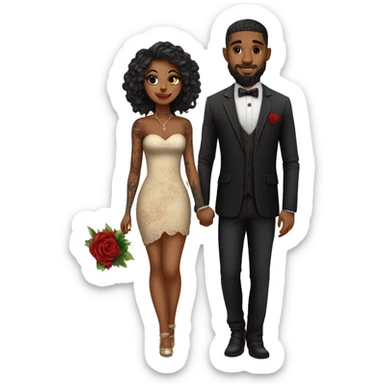 Romantic fancy date for beautiful tattooed couple sticker