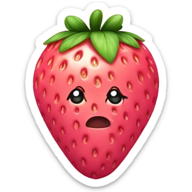 pink strawberry with a bow sticker