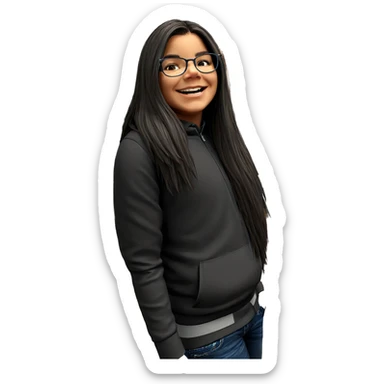 smiling boy with glasses indoors sticker