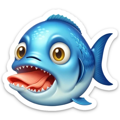 Fish stuffed in the mouth  sticker