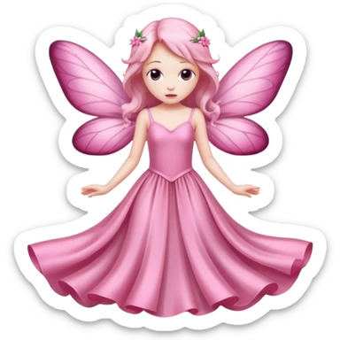 a sad pink fairy sticker