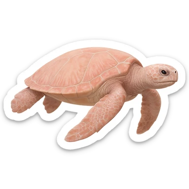 realistic light pink sea turtle, variation 2 sticker