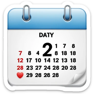 white date calendar with number 29 sticker