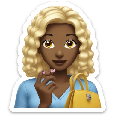 girl with nails a purse sticker