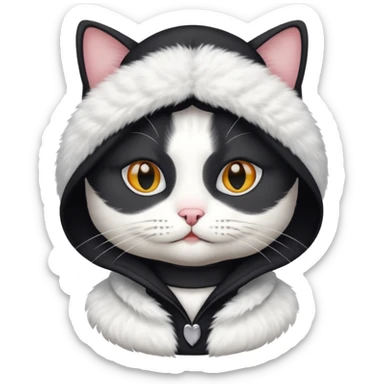 Black and white cat in human clothing sticker