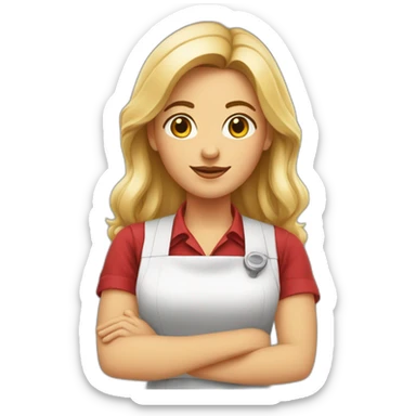 Jeune et belle serveuse bar sticker