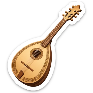 Baroque lute sticker