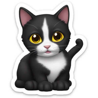 Black cat sticker
