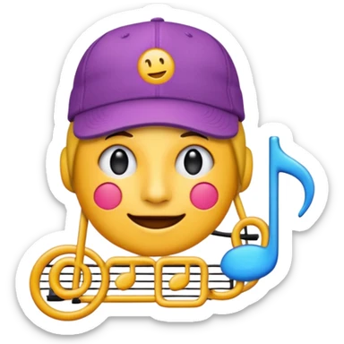 logo of Trap Capos de Noriel, emoji style, inspired by urban culture, wearing a cap, musical details, vibrant colors, no text sticker
