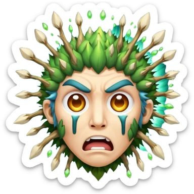 mystic druid shocked face with exploding spores sticker
