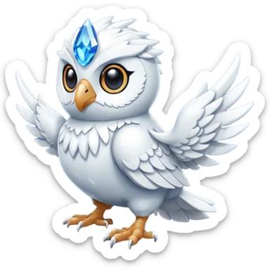 Cool Crystallic Feral Rowlet-Reshiram-fusion sticker