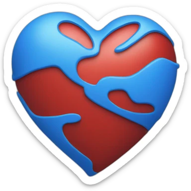 Blue-and-red-heart sticker