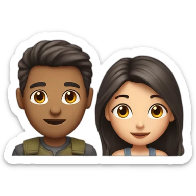 Gril and Man sticker