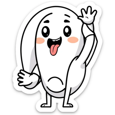 A person sticking out his tongue and waving it sticker