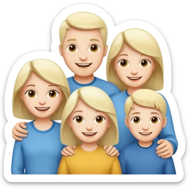 Pale skin family of 6 sticker
