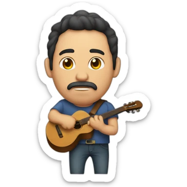 hombre gordo sin pelo fumando pipa sticker