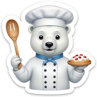 polar bear chef sticker