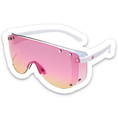 Y2K style frameless visor sunglasses with pink tint, one-piece shield lens sticker