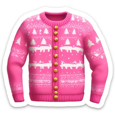 Realistic isolated pink ugly Christmas sweater. sticker