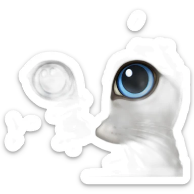 Persian Siamese cat white with bleu eyes sticker