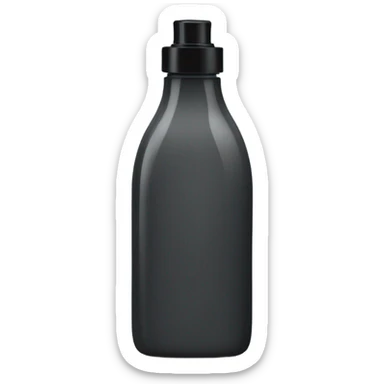 body wash in tall dark grey slight  hourglass bottle with black flip lid  sticker