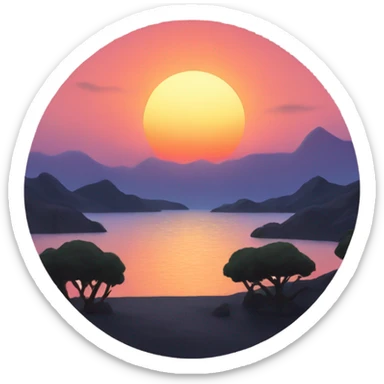 sunset sticker