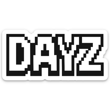 the word 'dayz' in pixel art style, no background sticker