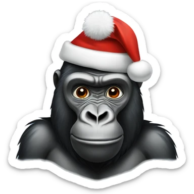 gorilla with a christmas hat sticker