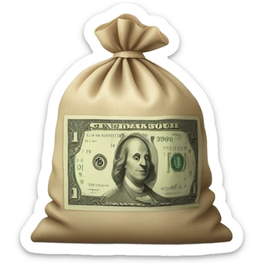 A bag with a dollar bill sticker