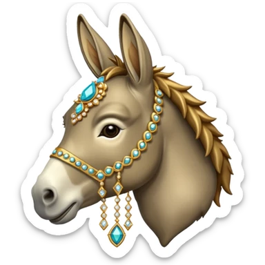 A pimped out donkey  sticker