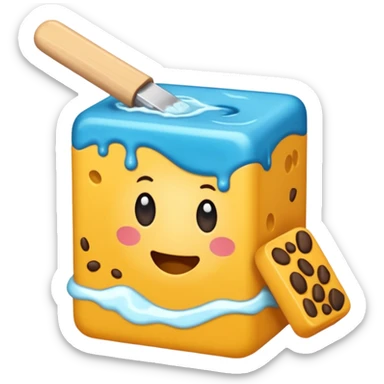 bisturi cortando um bloco de pele, mostrando as camadas internas (epiderme, derme e hipoderme) sticker