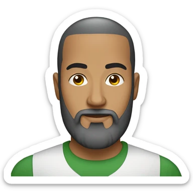 a muslim man with beard without mustach and bald head sticker